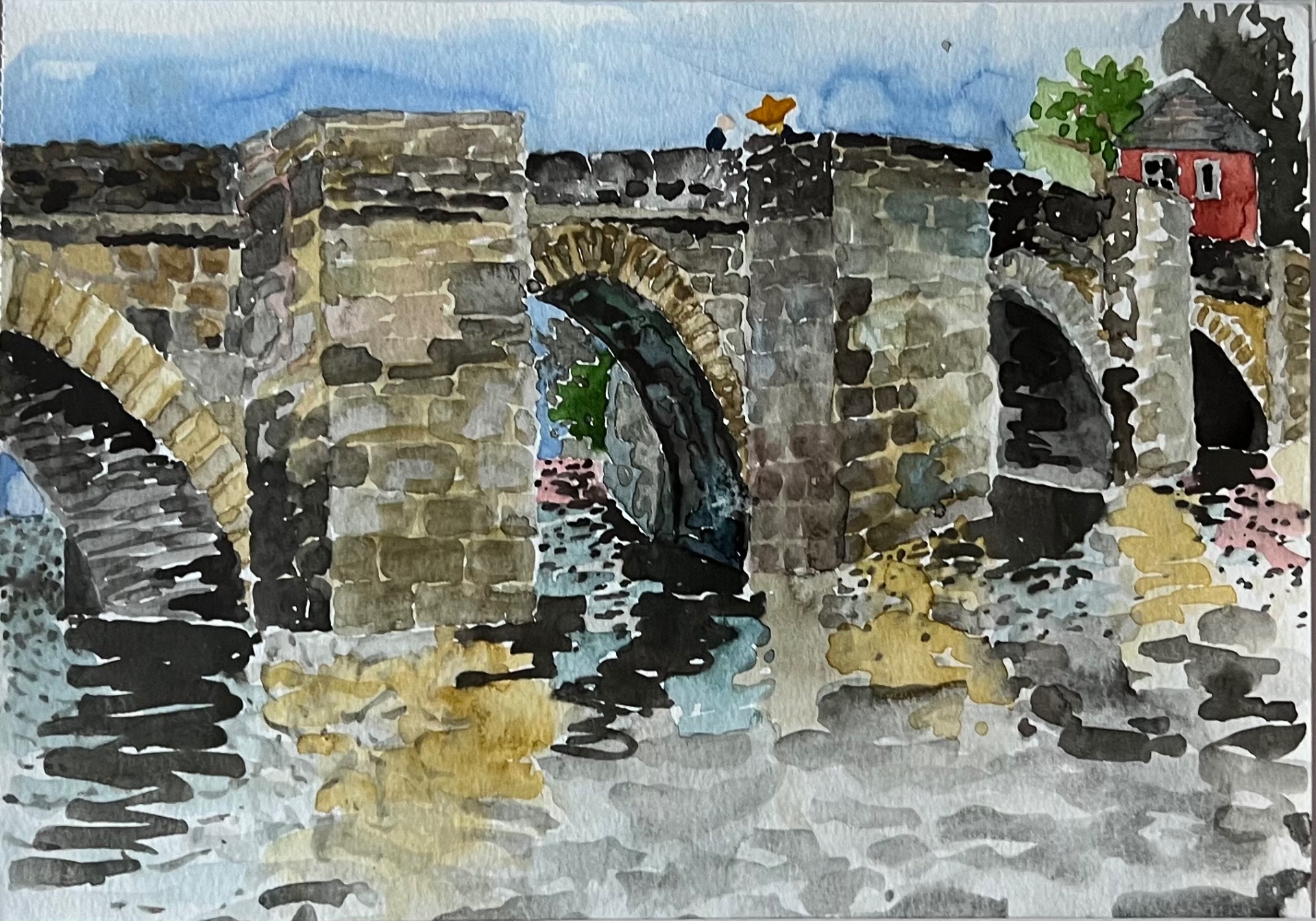 Steinerne Brücke — Aquarell von Oda